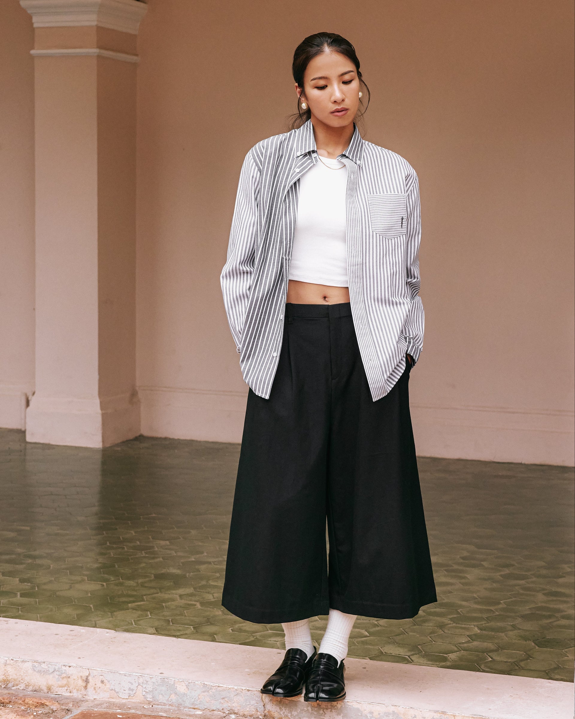 Striped Patchwork Shirt - Isla Athletic | 香島躰育 Hong Kong Fashion Heritage