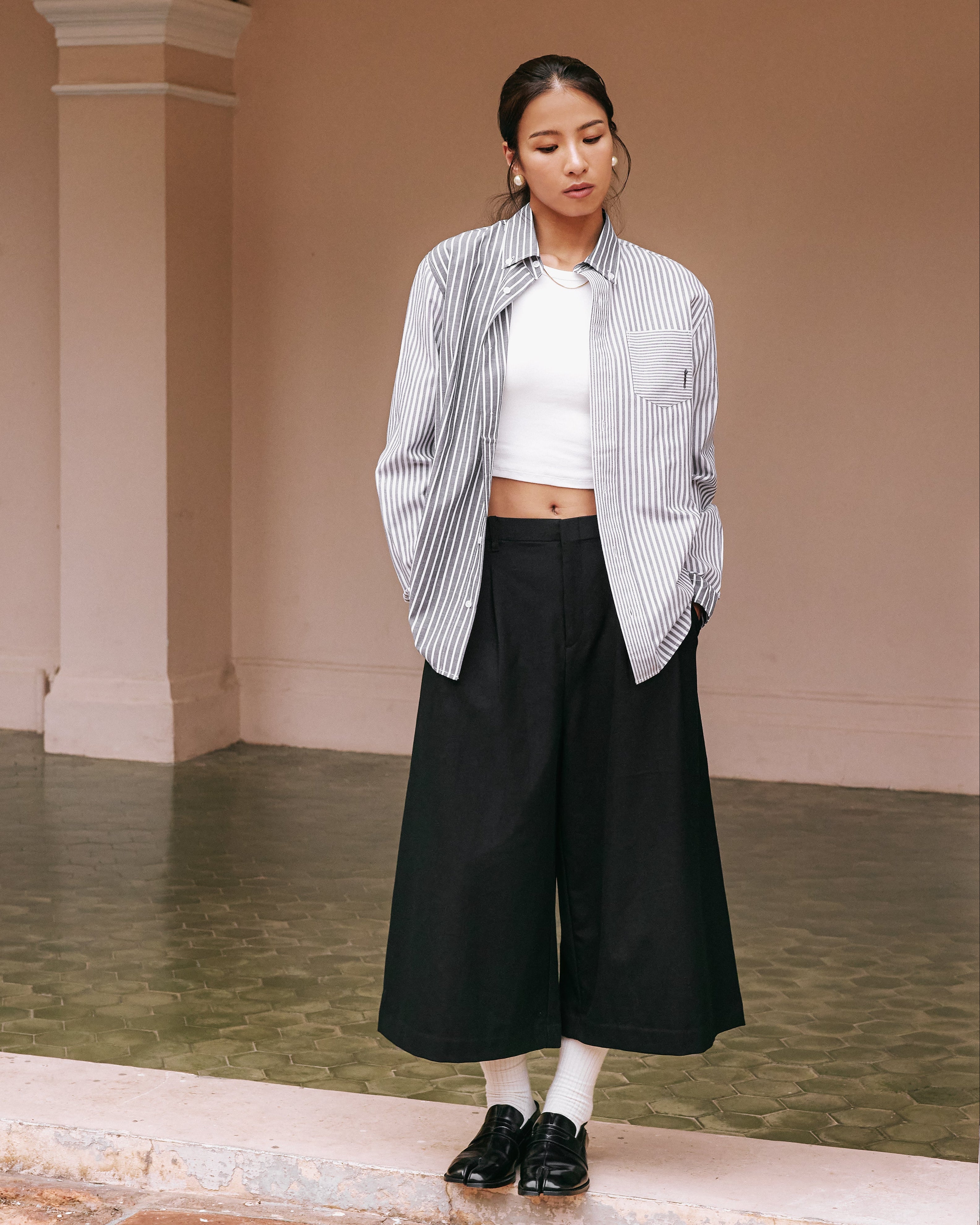 Striped Patchwork Shirt - Isla Athletic | 香島躰育 Hong Kong Fashion Heritage