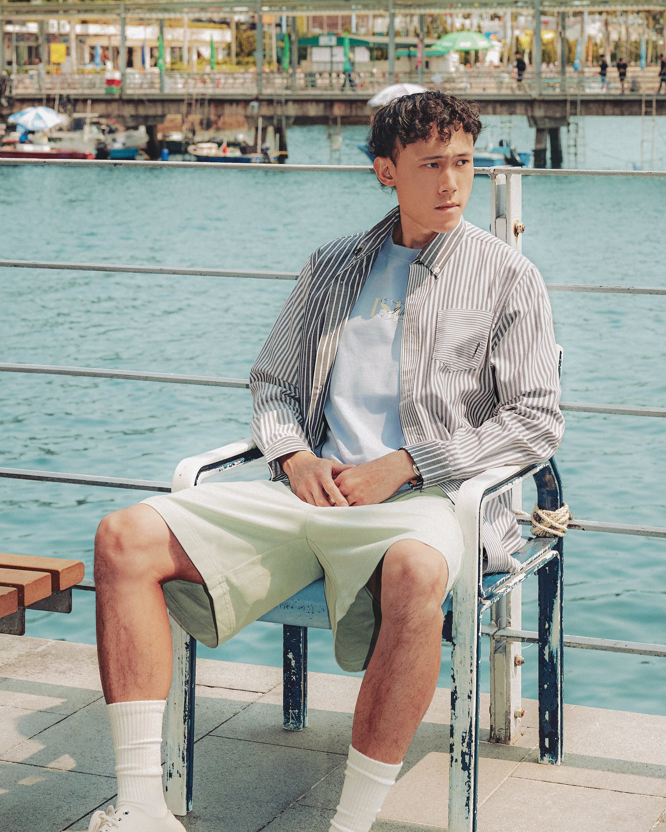Striped Patchwork Shirt - Isla Athletic | 香島躰育 Hong Kong Fashion Heritage